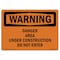 Signmission OSHA Warning Sign, 5" Height, 7" Width, Danger Area Under Construction Do Not Enter, Landscape OS-WS-D-57-L-12034 - alternate 1